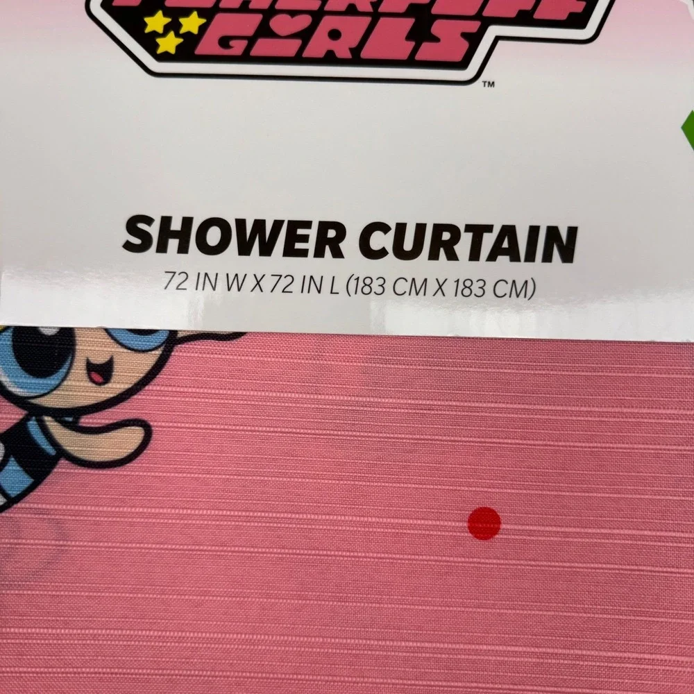 Powerpuff Girls Pink Fabric Shower Curtain 72x72 Cartoon Network Y2K Heart New